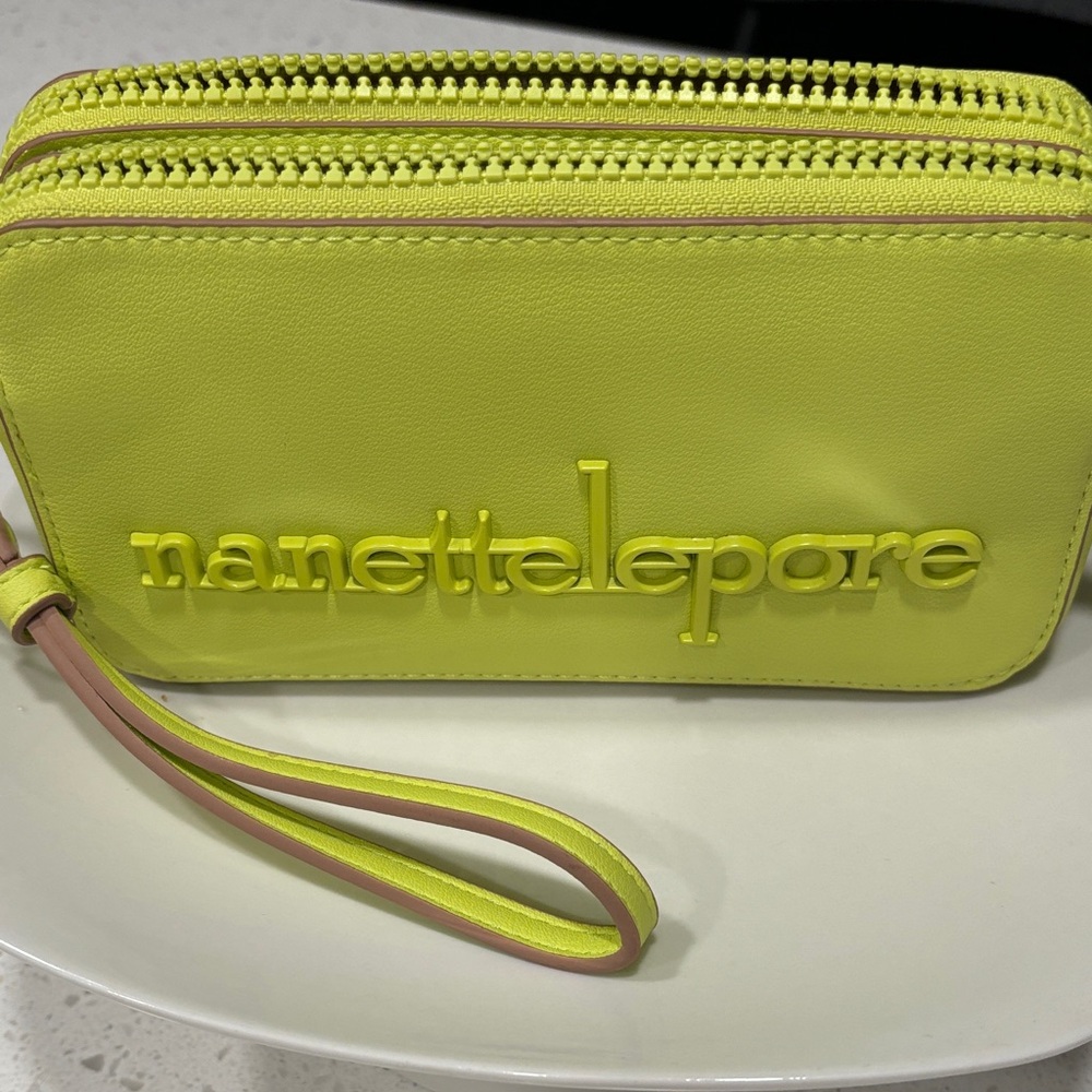 Nanette Lepore Neon Yellow Wristlet Clutch